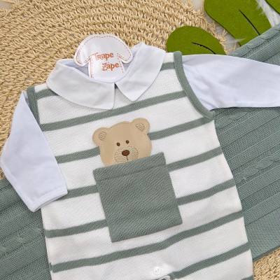   Saída de Maternidade Theodoro- Branco com listra verde